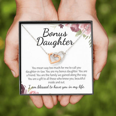 Bonus Daughter Interlocking Hearts Necklace - Love You This Much